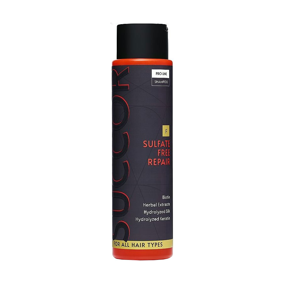 Безсульфатний відновлювальний шампунь Succor Sulfate Free Repair Shampoo для всіх типів волосся, 400 мл
